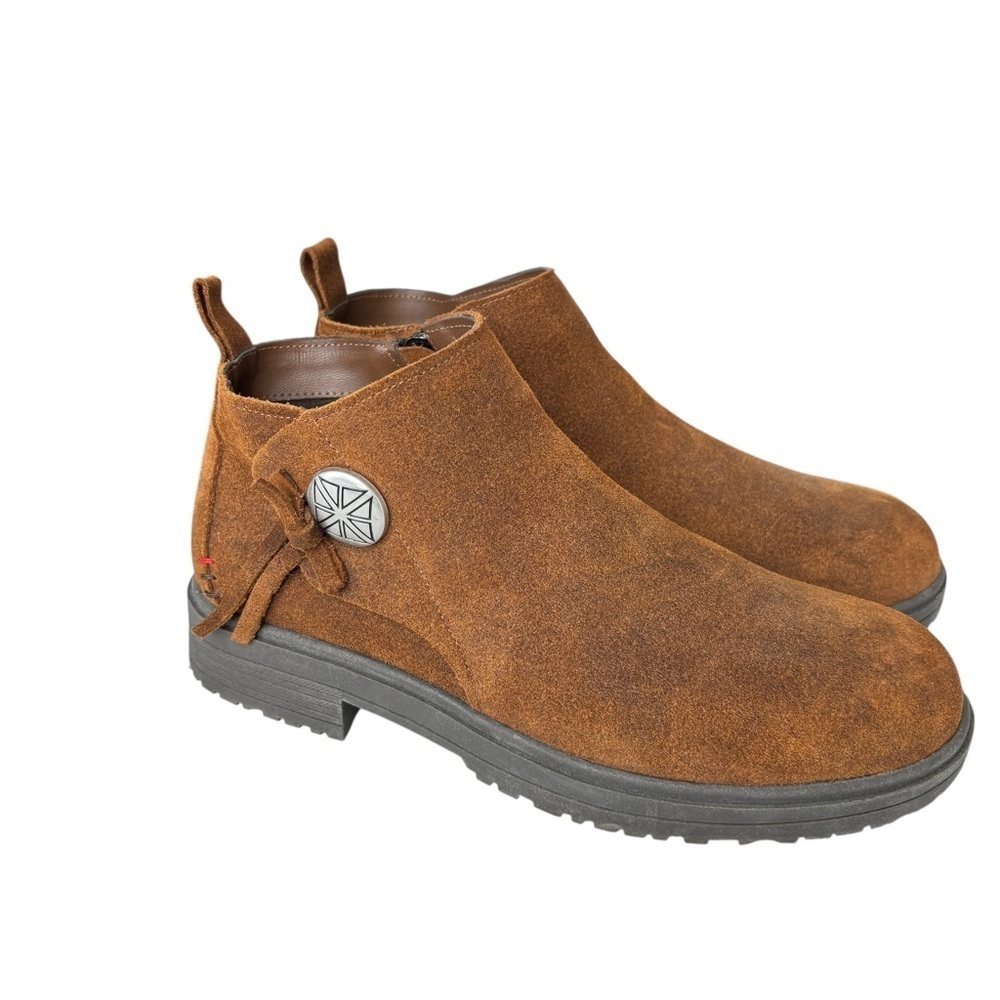 Minnetonka Joyelle Womens Ankle Boot Size 8 Brown Suede Comfort Foam Booties NEW - Picture 14 of 15